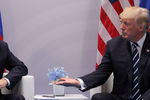 Владимир Путин и Дональд Трамп во время встречи на саммите G20 в Гамбурге