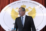 Министр иностранных дел РФ Сергей Лавров на совещании, которое провел президент России Дмитрий Медведев с российскими послами и постоянными представителями в МИД РФ, 2010 год