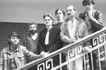 Советская рок-группа «Звуки Му», созданная в начале 1980-х годов Петром Мамоновым (второй справа), 1988 год 