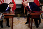 Президент Польши Анджей Дуда и президент США Дональд Трамп во время встречи в Белом доме, 12 июня 2019 года
