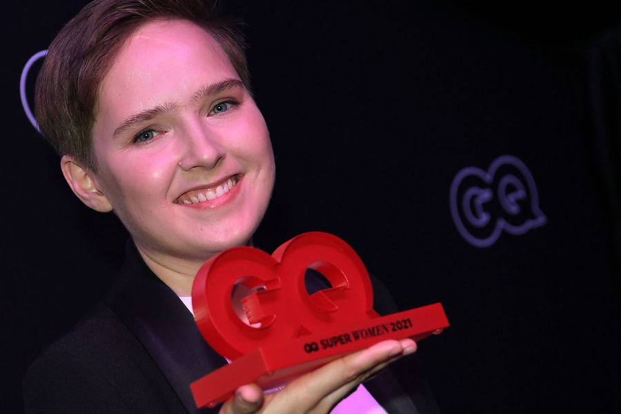 Гузель Санжапова, получившая премию GQ Super Women в&nbsp;номинации &laquo;Бизнес онлайн&raquo;, на&nbsp;церемонии награждения в&nbsp;Москве, 2&nbsp;апреля 2021&nbsp;года