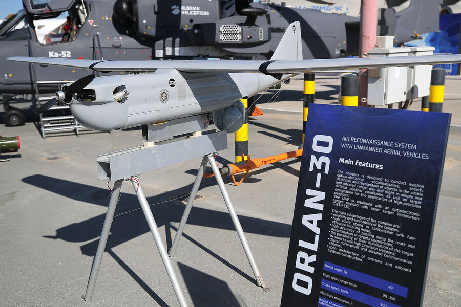 Разведывательный беспилотный летательный аппарат &laquo;Орлан-30&raquo; на&nbsp;Международном авиационно-космическом салоне Dubai Airshow-2023 в&nbsp;Дубае