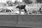 Мэр Москвы Юрий Лужков во время посещения реконструкции МКАД, 1995 год