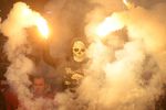 Болельщики «Спартака» во время матча 29-го тура чемпионата России по футболу среди клубов Премьер-лиги между командами ФК «Спартак» (Москва) и ФК «Терек» (Грозный).