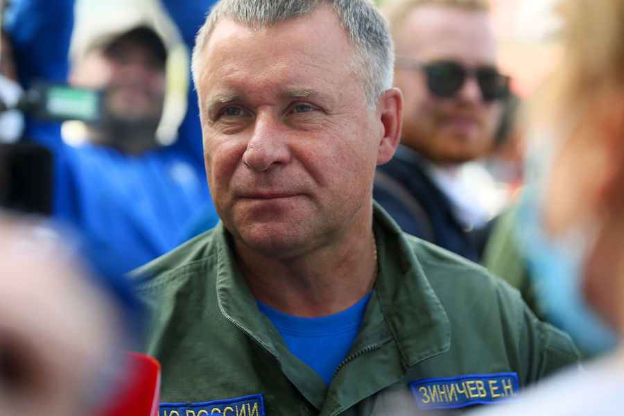 Глава МЧС Евгений Зиничев после облета подтопленных территорий в&nbsp;городе Нижние Серги Свердловской области, 2020&nbsp;год