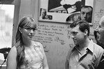 Актеры Марина Влади и Владимир Высоцкий в день празднования десятилетнего юбилея Московского театра на Таганке, 1974 год 