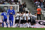 Игроки «Тосно» радуются голу в ворота «Авангарда»
