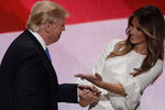 Меланья Трамп с мужем на съезде Республиканской партии