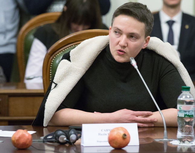 Народный депутат Надежда Савченко на заседании комитета по вопросам регламента и организации работы Верховной Рады Украины в Киеве, 22 марта 2018 года