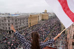 Участники акции протеста против результатов выборов в Белоруссии, Минск, 23 августа 2020 года
