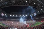 Болельщики «Спартака» после окончания матча 29-го тура чемпионата России по футболу среди клубов Премьер-лиги между командами ФК «Спартак» (Москва) и ФК «Терек» (Грозный).