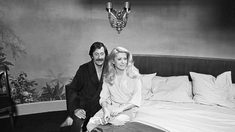 Жан Рошфор и Катрин Денев на съемках фильма «Смелей, бежим!», 1979 год