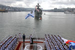 На параде в честь Дня Военно-морского флота в бухте Золотой Рог во Владивостоке, 25 июля 2021 года
