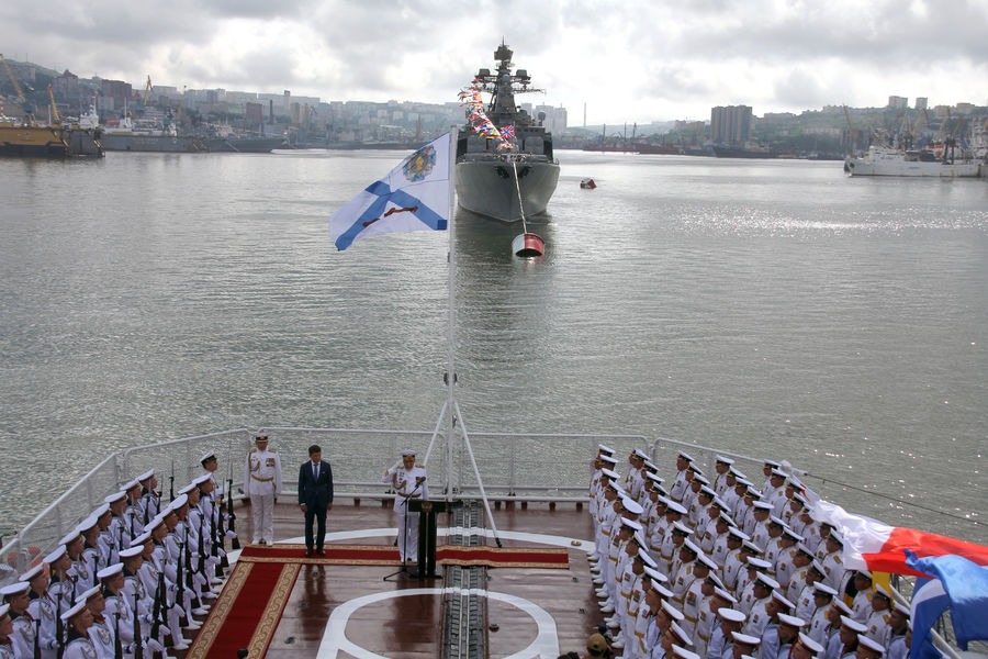 На&nbsp;параде в&nbsp;честь Дня Военно-морского флота в&nbsp;бухте Золотой Рог во Владивостоке, 25&nbsp;июля 2021&nbsp;года
