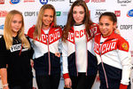 Спорстменки сборной России по спортивной гимнастике Ангелина Мельникова, Дарья Спиридонова, Алия Мустафина и Седа Тутхалян (слева направо) на премьере шоу «Алексей Немов и легенды спорта»