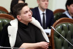 Народный депутат Надежда Савченко на заседании комитета по вопросам регламента и организации работы Верховной Рады Украины в Киеве, 22 марта 2018 года