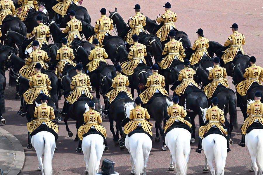 Члены Королевской кавалерии во время парада Trooping the Colour, 2&nbsp;июня 2022&nbsp;года