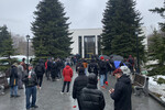 На церемонии прощания со спортивным комментатором Василием Уткиным в Москве, 23 марта 2024 года