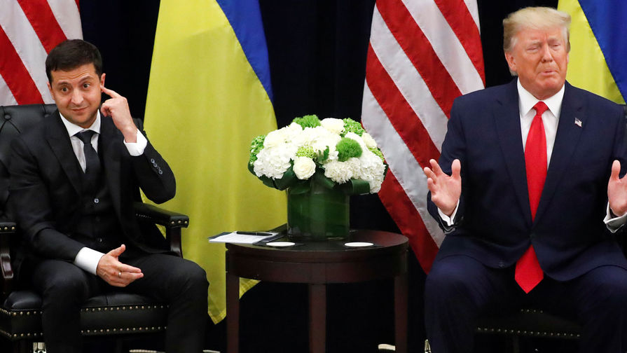 Президент Украины Владимир Зеленский и президент США Дональд Трамп во время встречи, 25&nbsp;сентября 2019&nbsp;года