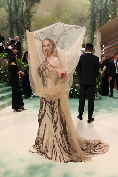 Наряд для&nbsp;Ланы Дель Рэй создал нынешний креативный директор Alexander McQueen Шон Макгирр. Его автор заявлял, что вдохновлялся работами скульптора Альберто Джакометти.