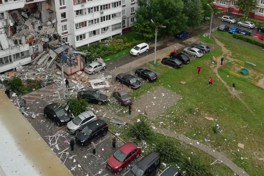 Многоквартирный жилой дом в&nbsp;Ногинске, разрушенный в&nbsp;результате взрыва бытового газа, 8&nbsp;сентября 2021&nbsp;года 