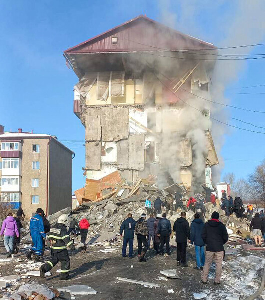 Жилой дом в&nbsp;поселке Тымовское, где произошел взрыв бытового газа, Сахалинская область, 19&nbsp;ноября, 2022&nbsp;года