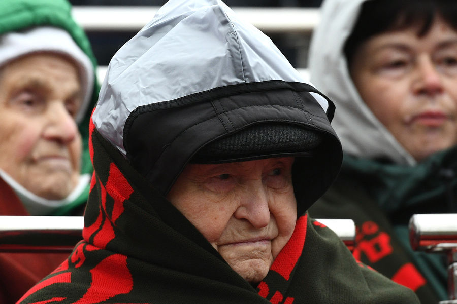 Ветераны на&nbsp;трибуне во время военного парада в&nbsp;честь 76-й годовщины Победы в&nbsp;Великой Отечественной войне на&nbsp;Красной площади в&nbsp;Москве, 9&nbsp;мая 2021&nbsp;года