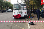 Троллейбус, совершивший наезд на остановку общественного транспорта в городе Орел, 9 октября 2018 года