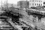 Открытое строительство шахты метрополитена в Москве, 1933 год