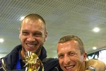 Вратарь сборной России по&nbsp;пляжному футболу Александр Филимонов и игрок команды Юрий Горчинский