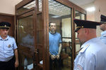 Экс-сотрудник антикоррупционного главка МВД РФ (ГУЭБиПК), полковник Дмитрий Захарченко, обвиняемый по делу о взятках и воспрепятствовании правосудию, в Пресненском суде Москвы, 10 июня 2019 года 