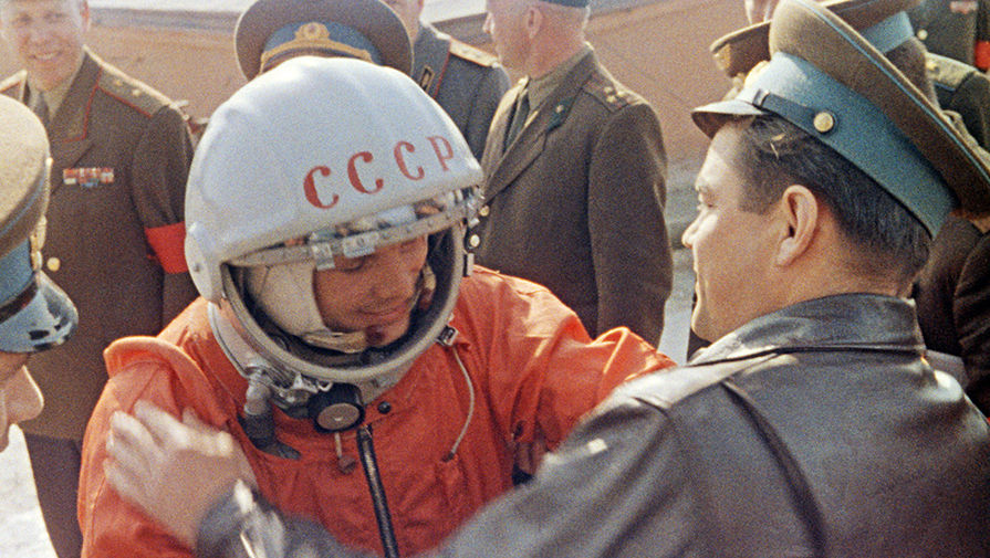 Юрий Гагарин перед&nbsp;стартом, 12&nbsp;апреля 1961&nbsp;года