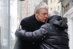 Актер Александр Стриженов во время церемонии прощания с Олегом Табаковым в МХТ имени Чехова, 15 марта 2018 года