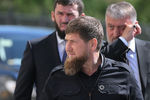 Глава Чечни Рамзан Кадыров, спикер парламента республики Магомед Даудов и депутат Адам Делимханов перед началом церемонии инаугурации президента России Владимира Путина в Кремле, 7 мая 2018 года