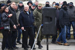 Президент Белоруссии Александр Лукашенко во время встречи с мигрантами возле пункта пропуска «Брузги» на белорусско-польской границе, 26 ноября 2021 года