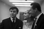 Олег Табаков, Женевьева Паж и Олег Ефремов на IV Международном кинофестивале в Москве, 1965 год