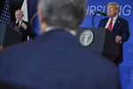 Президент РФ Владимир Путин и президент США Дональд Трамп во время пресс-конференции на военной базе Эльмендорф - Ричардсон на Аляске, 16 августа 2025 года
