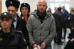 Генеральный директор «Первого коллекторского бюро» Максим Владимиров в Басманном суде, где рассматривается избрание меры пресечения фигурантам дела о мошенничестве, задержанным в рамках коммерческого спора по банку «Восточный», 15 февраля 2019 года