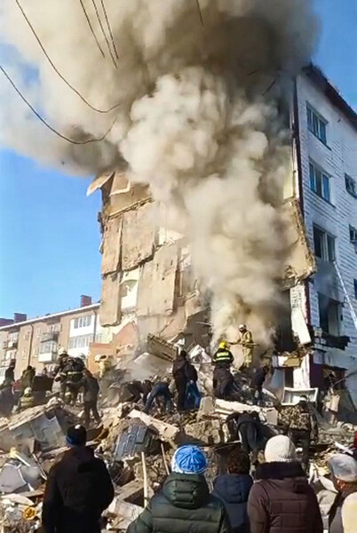 Жилой дом в&nbsp;поселке Тымовское, где произошел взрыв бытового газа, Сахалинская область, 19&nbsp;ноября, 2022&nbsp;года