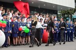 Праздничная линейка для первоклассников в образовательном центре «Протон» на Филевском бульваре в Москве