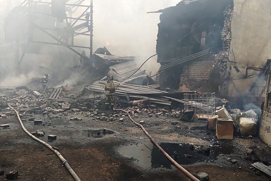 Последствия взрыва в&nbsp;одном из&nbsp;цехов завода &laquo;Эластик&raquo; в&nbsp;поселке Лесное Шиловского района, 22&nbsp;октября 2021&nbsp;года