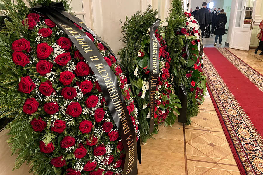 На&nbsp;церемонии прощания с&nbsp;лидером ЛДПР Владимиром Жириновским в&nbsp;Колонном зале Дома союзов в&nbsp;Москве, 8&nbsp;апреля 2022&nbsp;года