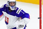 Вратарь сборной Словакии Марек Чильяк в матче группового этапа чемпионата мира по хоккею между сборными командами России и Словакии.