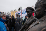 Церемония открытия памятника конструктору Сергею Королеву и космонавту Юрию Гагарину в Королеве, 12 января 2017 года