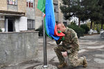 Президент Азербайджана Ильхам Алиев во время посещения города Джебраил в Карабахе. Глава государства с супругой посетили Физулинский и Джебраильский районы, в том числе районные центры - города Физули и Джебраил, 16 ноября 2020 года