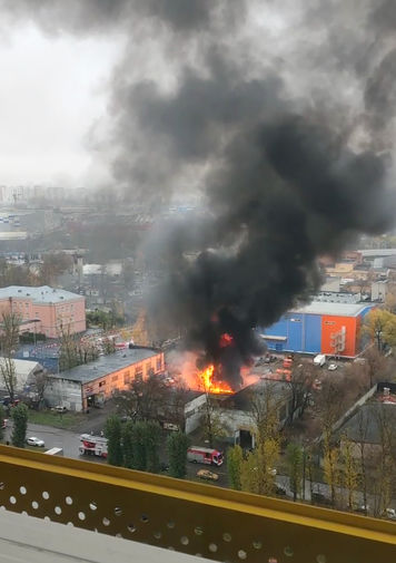 Пожар на улице Газопровод на юге Москвы, 2 ноября 2020 года