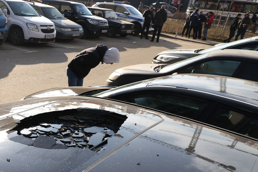 Последствия падения осколков БПЛА в&nbsp;деревне Сапроново Ленинского городского округа Московской области, 11&nbsp;марта 2025&nbsp;года