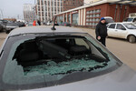 Последствия падения осколков БПЛА в деревне Сапроново Ленинского городского округа Московской области, 11 марта 2025 года
