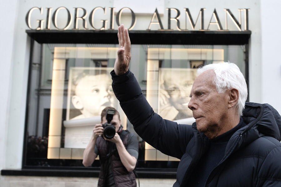 Джорджо Армани после презентации своей книги &laquo;Giorgio Armani&raquo; в&nbsp;Москве, 2016&nbsp;год