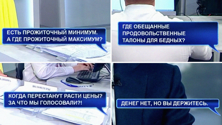 Экономические вопросы во время трансляции «прямой линии» с Владимиром Путиным, 7 июня 2018 года